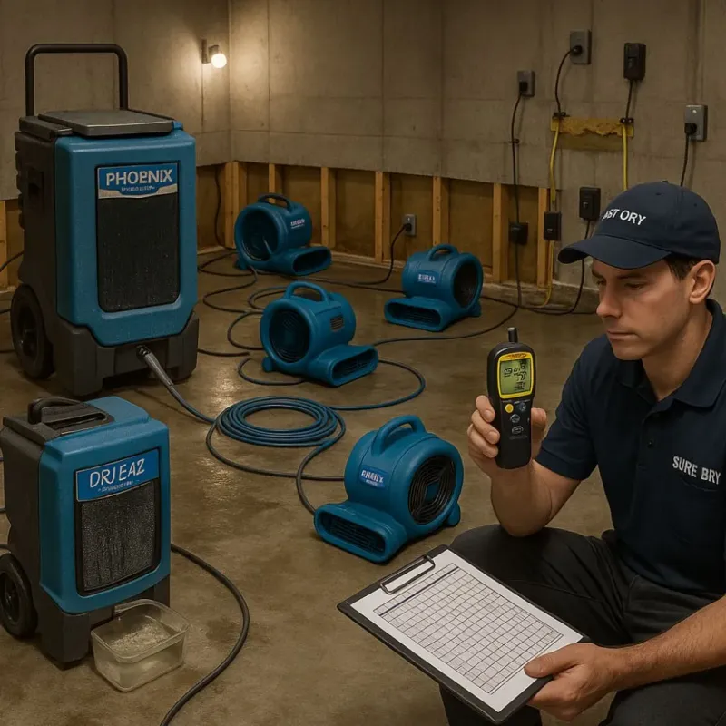 Structural Drying and Dehumidification process in East Haven, CT